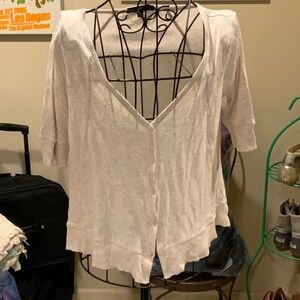 GAP White Backless Button Down Shirt